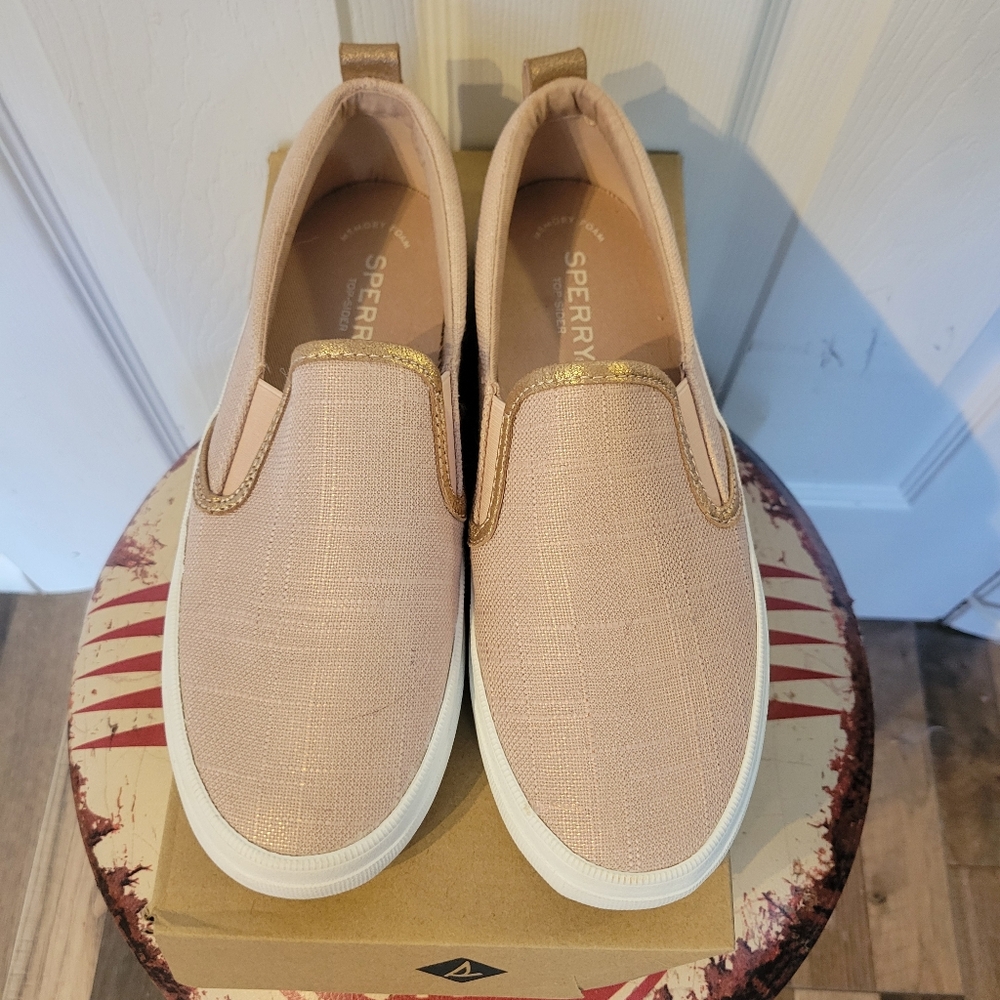 Sperry Women's Slip-On Shoes in Pink and Gold